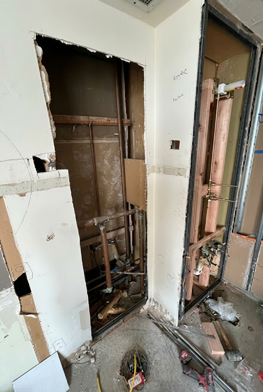 Bathroom plumbing rough-in